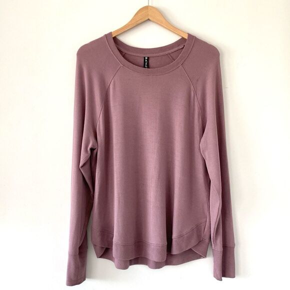 Athleta Mindset Textured Sweatshirt Sz L Dusty Pink Very Soft Modal Worm Quality - Picture 2 of 12
